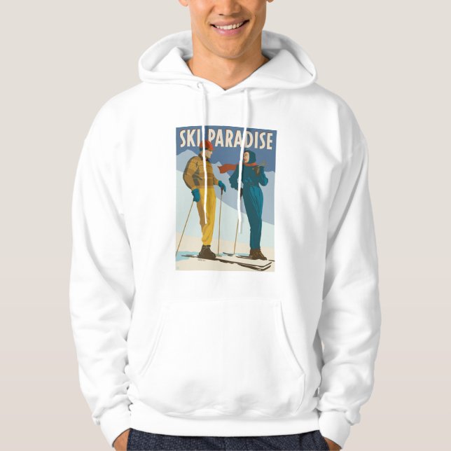 Skiparadies Vintag drucken Hoodie (Vorderseite)
