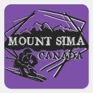 Skipässe des Mount Sima Canada Quadratischer Aufkleber