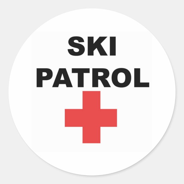 Skipatrol Runder Aufkleber (Vorderseite)