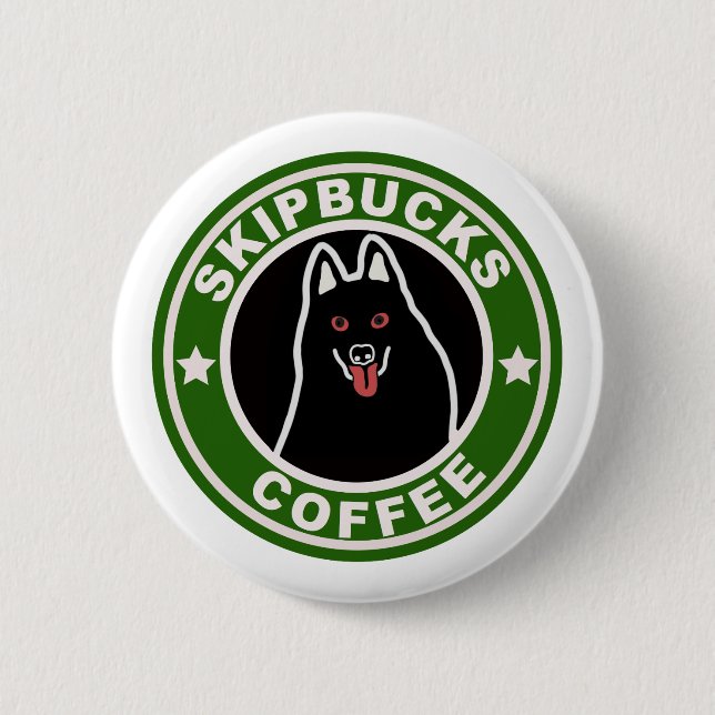 Skipbucks Kaffee-Knopf Button (Vorderseite)