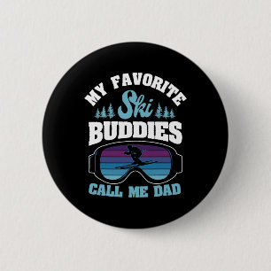 Skipiste Alpin Vater Skifahren Snowboarder Fath Button