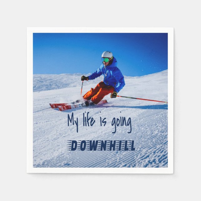 Skipiste Funny Motivierend Schnee Ski Serviette (Vorderseite)