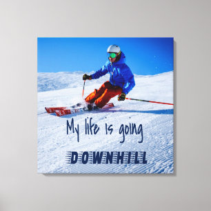Skipiste Motivierend Schnee im Winter Leinwanddruck