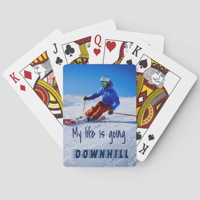 Skipiste Motivierend Schnee im Winter Spielkarten (Rückseite)