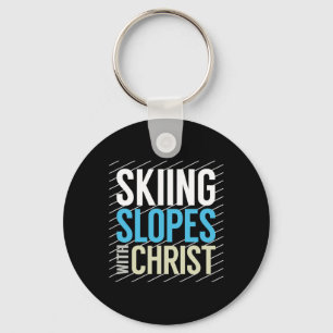 Skipisten mit Jesus Schlüsselanhänger