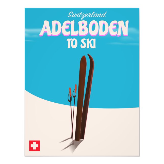 Skiposter Adelboden Schweiz Fotodruck (Vorne)
