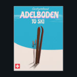 Skiposter Adelboden Schweiz Postkarte<br><div class="desc">Skiplakat Adelboden Schweiz drucken. Schweizerisches Landschafts-Skiurlaub-Poster in Vintagem Stil,  exklusiv zum zazzle.</div>