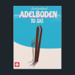 Skiposter Adelboden Schweiz Postkarte<br><div class="desc">Skiplakat Adelboden Schweiz drucken. Schweizerisches Landschafts-Skiurlaub-Poster in Vintagem Stil,  exklusiv zum zazzle.</div>