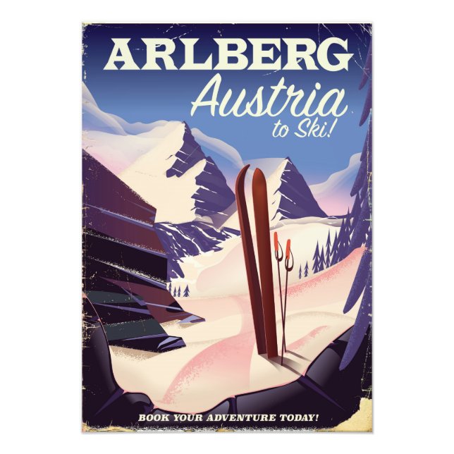 Skiposter Arlberg Austria Fotodruck (Vorne)