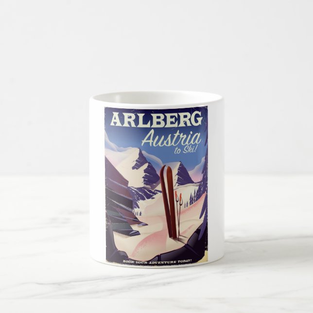 Skiposter Arlberg Austria Kaffeetasse (Mittel)