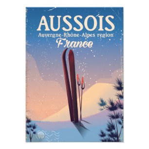 Skiposter Aussois Auvergne-Rhône-Alpes Frankreich Fotodruck
