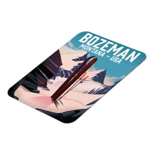 Skiposter Bozeman Montana Magnet