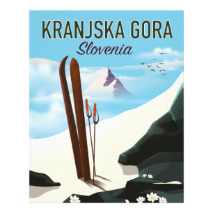 Skiposter Kranjska Gora Slovenien Fotodruck