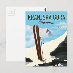 Skiposter Kranjska Gora Slovenije Postkarte