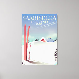 Skiposter Saariselkä Finnland Leinwanddruck