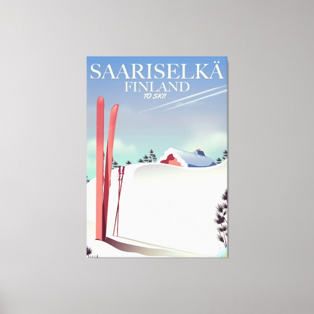 Skiposter Saariselkä Finnland Leinwanddruck (Vorderseite)