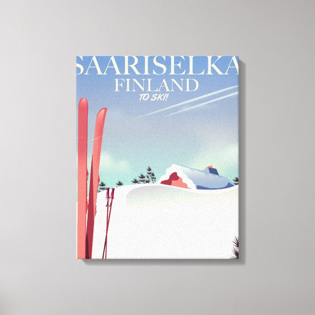 Skiposter Saariselkä Finnland Leinwanddruck (Vorderseite)