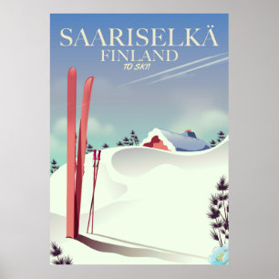 Skiposter Saariselkä Finnland Poster
