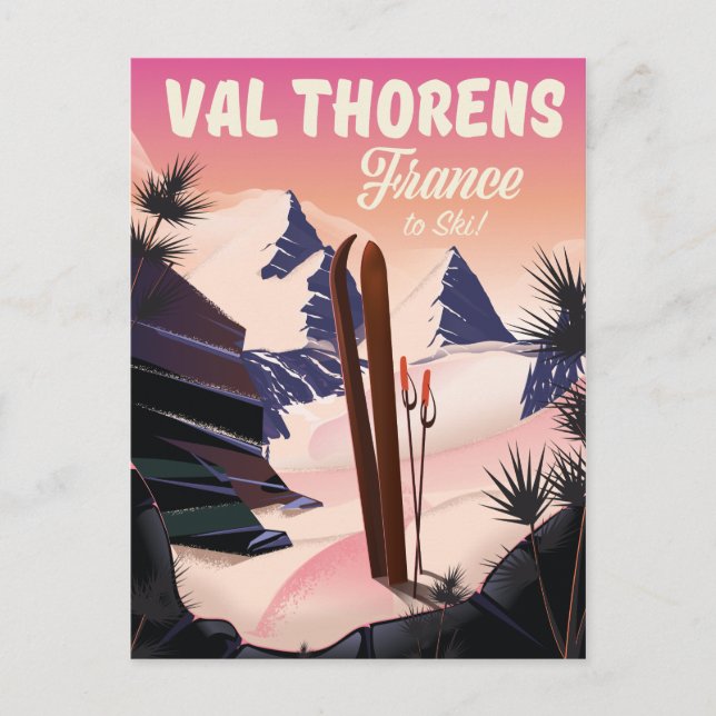 Skiposter Val Thorens, Frankreich Postkarte (Vorderseite)
