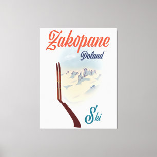 Skiposter Zakopane Polen Leinwanddruck