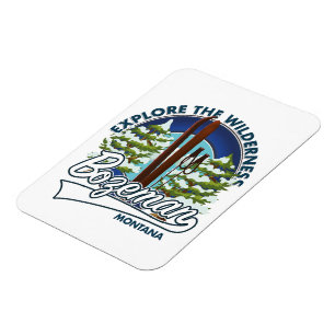 Skiposterlogo von Bozeman Montana Magnet