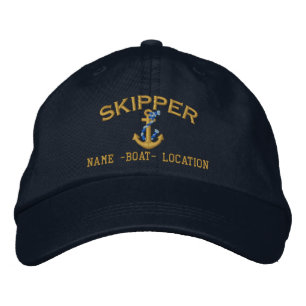 Skipper Golden Rope Anker Ihr Name oder beides Bestickte Baseballkappe