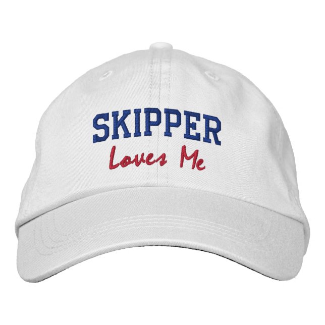 Skipper-Lieben Ich bestickte Name Hat / Cap Baseballkappe (Vorderseite)