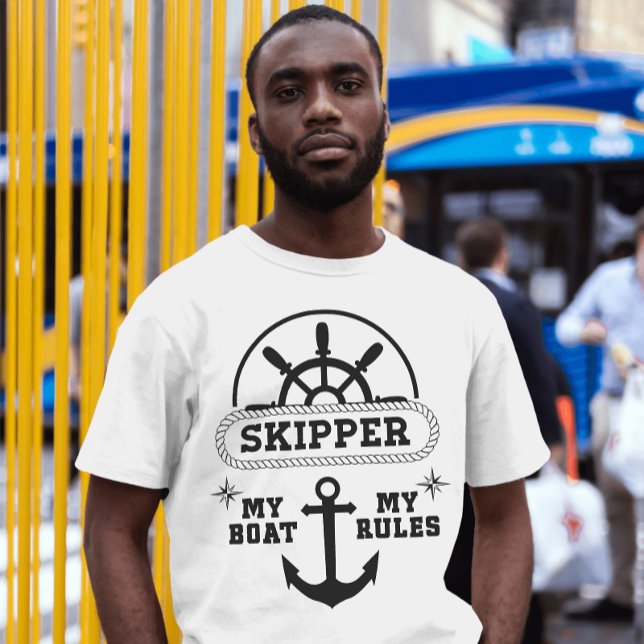 Skipper Mein Boot meine Regeln Phantastische Fisch T-Shirt (Von Creator hochgeladen)
