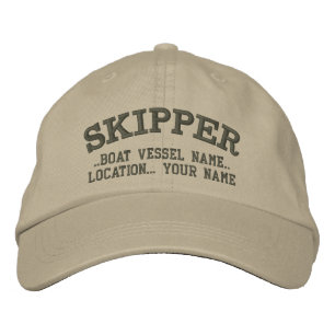 SKIPPER Personalisieren Sie Ihr Boot Ihren Namen Bestickte Baseballkappe