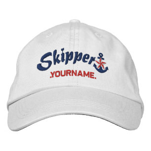 Skipper Personalisiert Ihren Namen Star Anchor Bestickte Baseballkappe