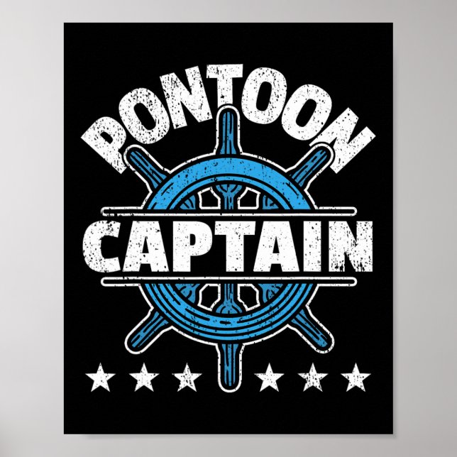 Skipper Pontoon Boating I Pontoon Boat Captain  Poster (Vorne)