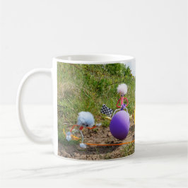 Skippiebal race van Fubby poppetjes op ballonnen. Kaffeetasse