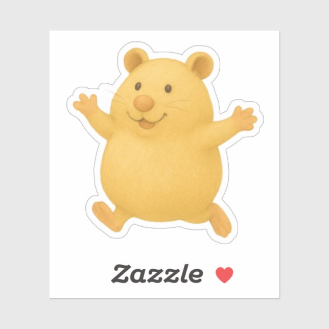 Skipping Cream Hamster Die-Cut Sticker (Blatt)