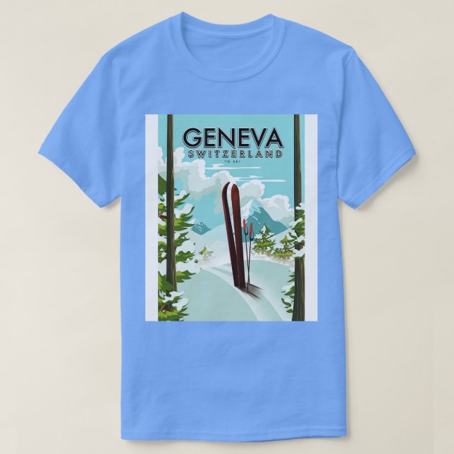 Skipposter der Schweiz Genf T-Shirt (Design vorne)