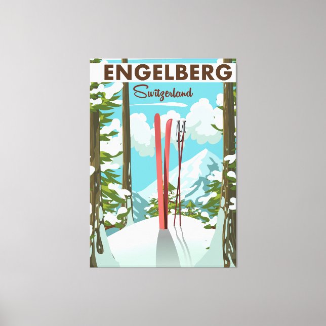 Skipposter Engelberg Schweiz Leinwanddruck (Vorderseite)