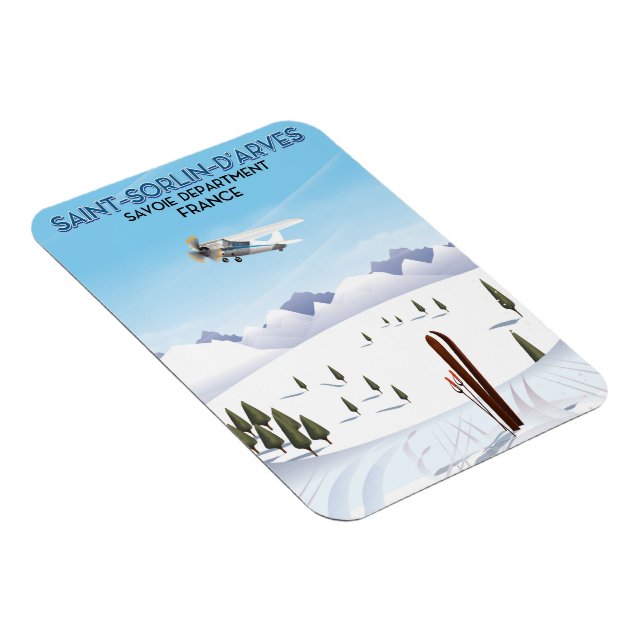 Skipposter Saint-Sorlin d'Arves Frankreich Magnet (Rechte Seite)