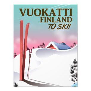 Skipposter Vuokatti Finnland Fotodruck