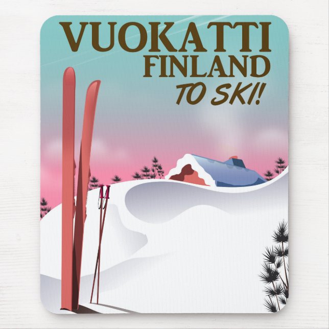 Skipposter Vuokatti Finnland Mousepad (Vorne)