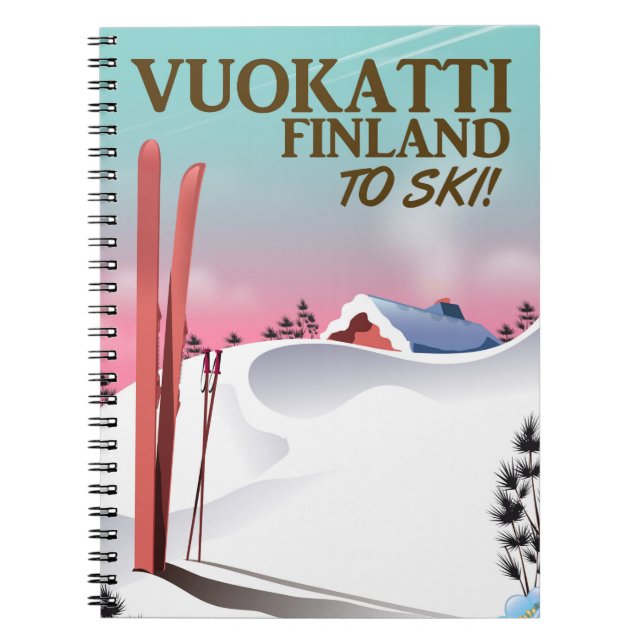 Skipposter Vuokatti Finnland Notizblock (Vorderseite)