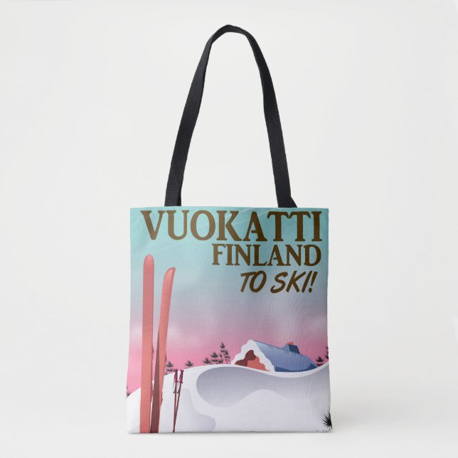 Skipposter Vuokatti Finnland Tasche (Vorderseite)