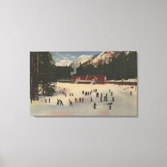 Skiraum Snoqualmie, WA - Sicht auf das Skigebiet Leinwanddruck (Vorderseite)