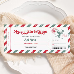 Skireise-Weihnachtsgeschenkticket-Gutschein Einladung