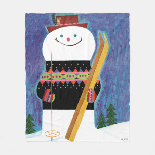 Skis für Schneemann Fleecedecke