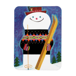 Skis für Snowman Magnet