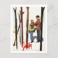 Skis Standing Up in Snow by Paar Poster
