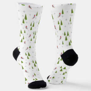 Skis und Pine Trees Socken