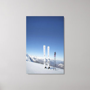 Skis und Ski Polen Leinwanddruck