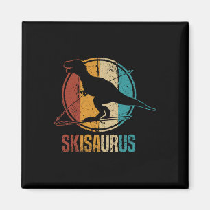 Skisaurus Lustiger Skifahrender Dino Ski Dinosauri Magnet