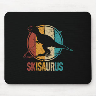 Skisaurus Lustiger Skifahrender Dino Ski Dinosauri Mousepad