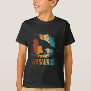 Skisaurus Lustiger Skifahrender Dino Ski Dinosauri T-Shirt